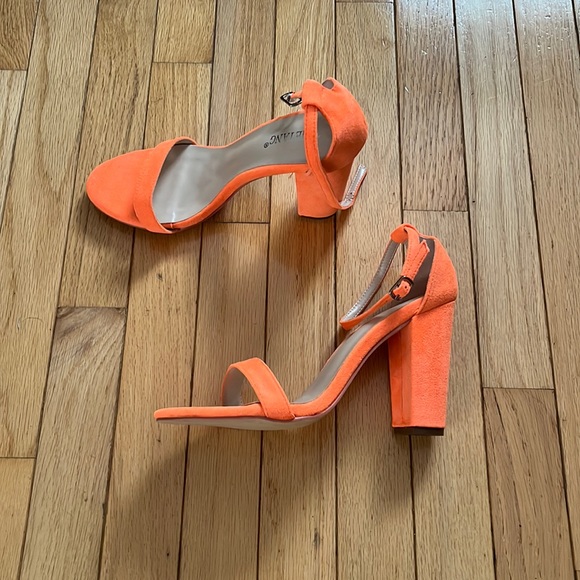 Shoes | Orange Block Heels | Poshmark
